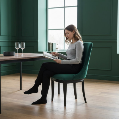 Groene stoelen 2x Luxe Klassieke eetkamerstoel Stoelen Zitting Modern Massief hout