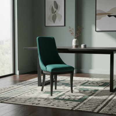 Groene stoelen 2x Luxe Klassieke eetkamerstoel Stoelen Zitting Modern Massief hout