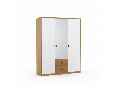 Ontwerp slaapkamerkast kledingkast Moderne kasten Hout 3-deurs. Spiegel
