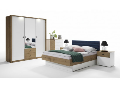 Ontwerp slaapkamer 5-delig set Bed Nachtkastjes Commode Kledingkast
