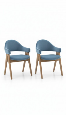 Stel 2x Luxe Design Gestoffeerde Massief Houten Stoelen Zit Kantoor Kantoor Eetkamer