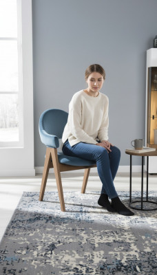Set van 4 luxe design gestoffeerde massief houten stoelen voor kantoor, eetkamer.