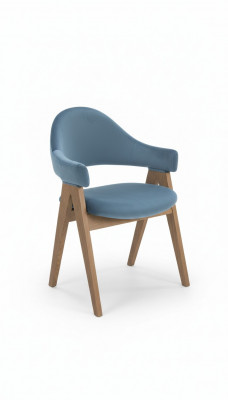 Eetkamer set 6x stoel luxe design gestoffeerde massief houten stoelen zithoogte kantoor