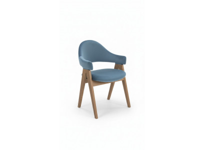 Eetkamer set 6x stoel luxe design gestoffeerde massief houten stoelen zithoogte kantoor