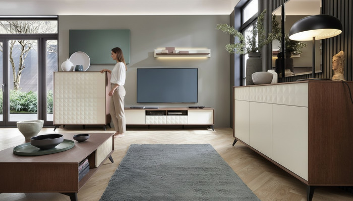 Set Moderne woonkamer dressoir RTV dressoir Woonkamertafel Woonwanden