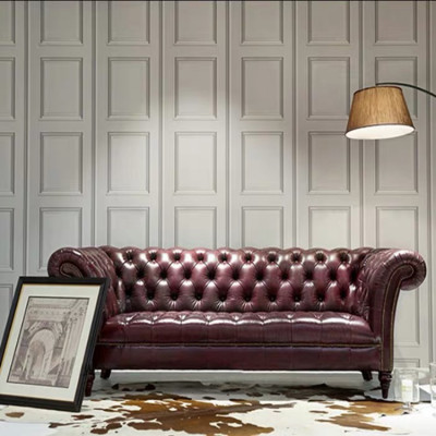 Chesterfield Bank Driezits Zitkussenbank Bruin Luxueuze Bank