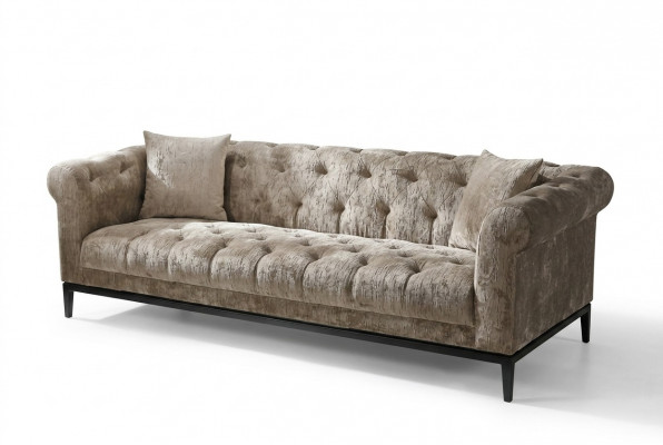 Edel luxueus Chesterfield bank bankstel stof leer banken stofferen