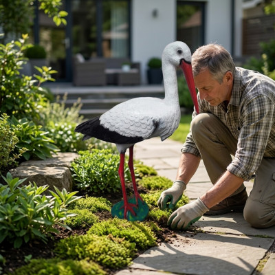 Abstracte ooievaar vogel tuin decoratie beeld nieuw sculpturen figuren sculptuur
