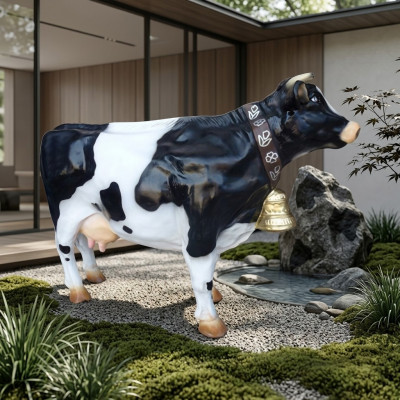 Opstande Rund Decoratie Boerderij Decor Tuin Koeien Beeld Koe 75cm XXL Nieuw