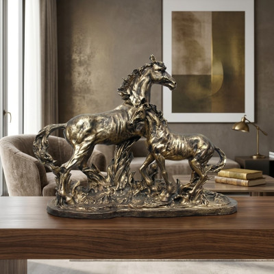 Sculptuur paardenkop Koper Gekleurd Pegasus Paardenbeelden Decoratie Abstracte Paarden