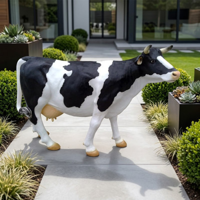 Koeienstandbeeld Rund decoratie boerderij tuin koeien sculptuur koe 210 cm nieuw