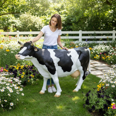 Standbeeld Rund Decoratie Boerderij Decor Tuin Koeien Sculptuur Koe 240cm Nieuw