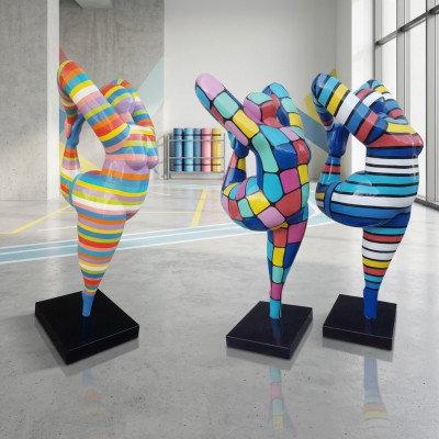 Abstracte Designer Figuren XXL Beelden Tuin Woonkamer Kunst Sculptuur Kleurrijk