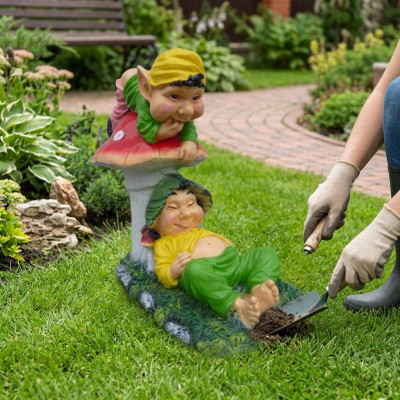 Werkloze en Luie Trollen voor de Tuin 60cm Decoratie Beeld Figuren Sculptuur