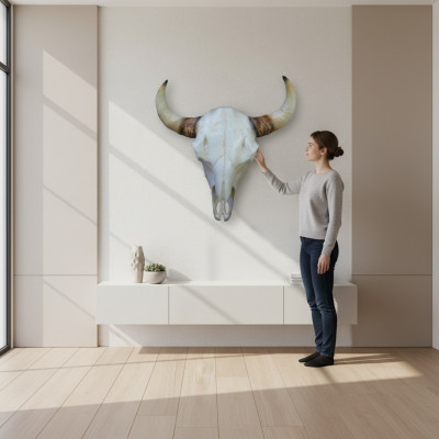 Stierenkop Wandsculpturen Hoogte 64 cm Decoratief Figuur Skelet Schedel