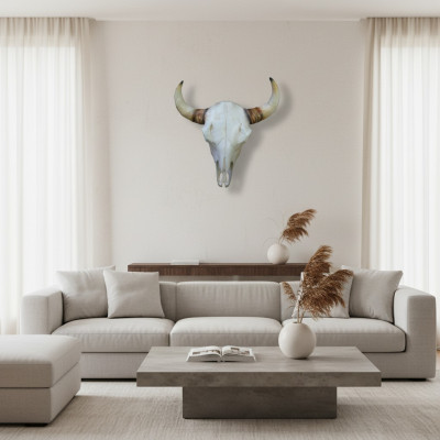 Stierenkop Wandsculpturen Hoogte 64 cm Decoratief Figuur Skelet Schedel