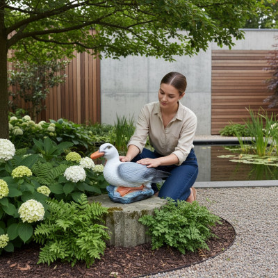 Deko figuur meeuw vogel tuinfiguren sculptuur beelden sculpturen 38 cm nieuw