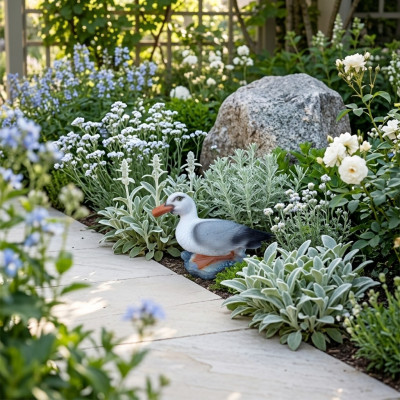 Deko figuur meeuw vogel tuinfiguren sculptuur beelden sculpturen 38 cm nieuw