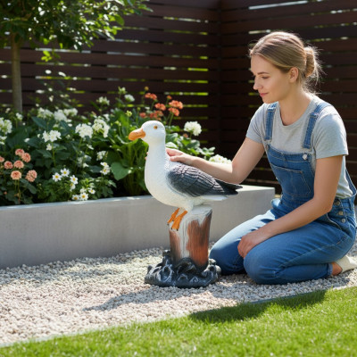 Deko figuur meeuw vogel tuinfiguren sculptuur beelden sculpturen 43cm nieuw