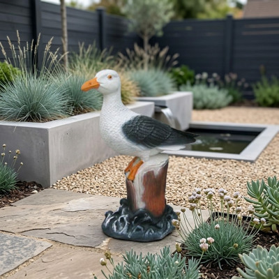 Deko figuur meeuw vogel tuinfiguren sculptuur beelden sculpturen 43cm nieuw