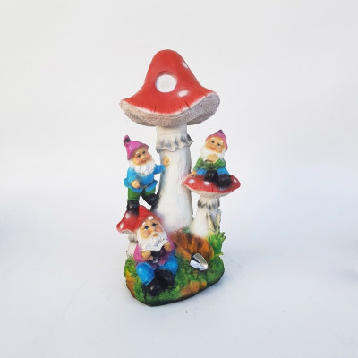 Sculptuur Paddenstoel Huis Standbeeld Tuin Figuren 51cm Beelden Sculpturen Beeld Nieuw M37