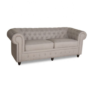 jvmoebel ® - Textiel Sofa Bank - Beige Bekleding Driezitsbank Garnituur Driezitter