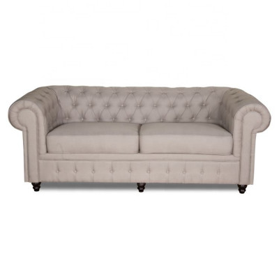 jvmoebel ® - Textiel Sofa Bank - Beige Bekleding Driezitsbank Garnituur Driezitter