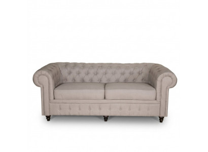 jvmoebel ® - Textiel Sofa Bank - Beige Bekleding Driezitsbank Garnituur Driezitter