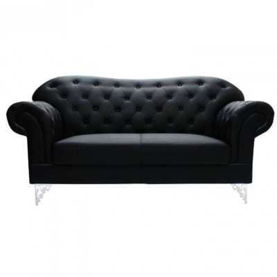 Zwarte Chesterfield bank Moderne driezitter Stijlvolle 3-zits