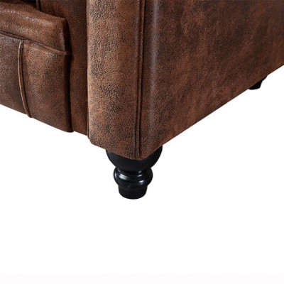 Mannen Club Chesterfield Sofa Bank Lederen Bekleding 2-zits Bruin NIEUW jvmoebel ®