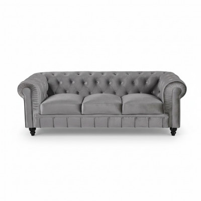 Chesterfield Sofa Bank Bekleding Stof Leer Banken Bekleding Set 3-zitter