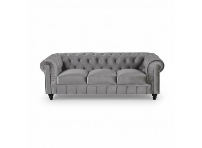 Chesterfield Sofa Bank Bekleding Stof Leer Banken Bekleding Set 3-zitter