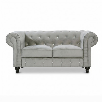 Chesterfield bank sofa bekleding stof leer banken bekledingsset 2 zits