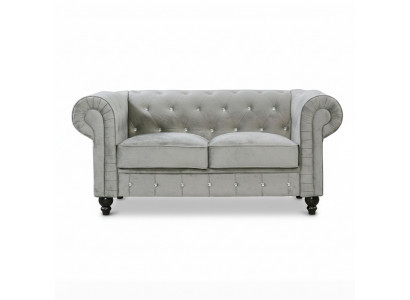Chesterfield bank sofa bekleding stof leer banken bekledingsset 2 zits