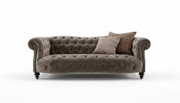 Chesterfield Bank Bank Bekleding Stof Leer Bankstel 3-Zits