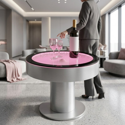 Ontwerp Tafel Salontafel Waterzuil Pilaar Water Bank LED Verlicht