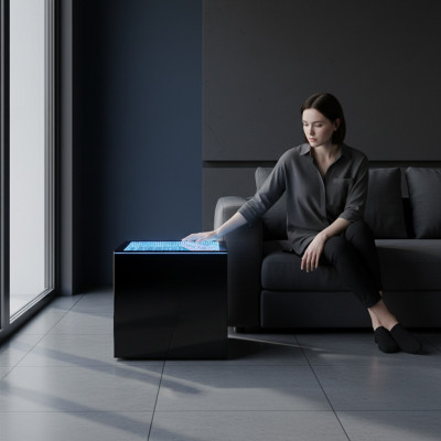 Vierkante LED-bijzettafel salontafel woonkamer meubelen waterzuil