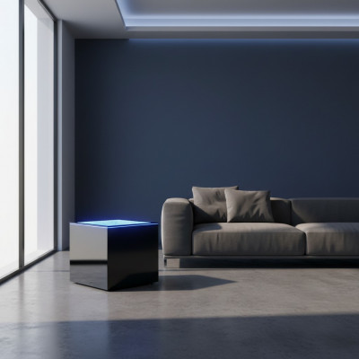 Vierkante LED-bijzettafel salontafel woonkamer meubelen waterzuil