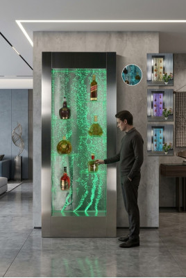 Regaal Ontwerper Verlicht Led Watermuur Barkast Kolom