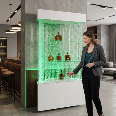 LED plank bar water wall column decor illuminated water walls bar counter