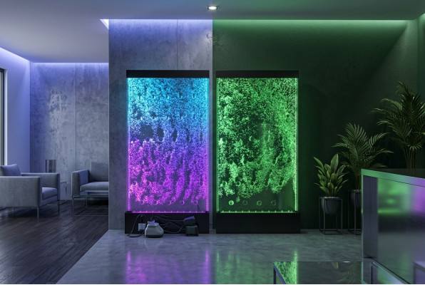 Wandpaneel met waterbellen LED waterval ontwerper watermuur