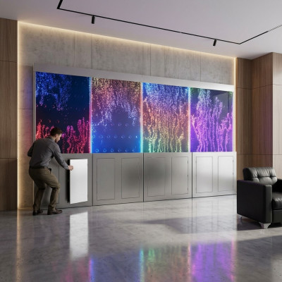 Moderne scheidingswand waterwanden LED-watermuur Verlichte muur