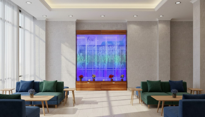 Muurpaneel Waterbellen LED Watermuur Design Watermuur