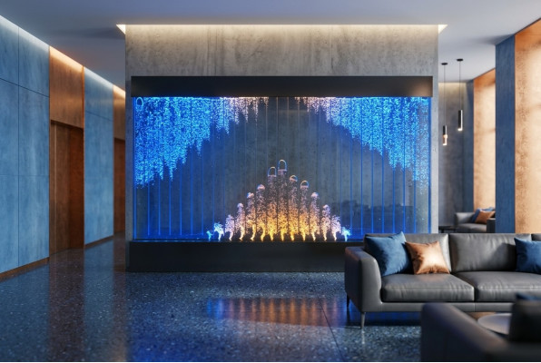 Moderne scheidingswand watermuren LED-watermuur decoratieve verlichte muur