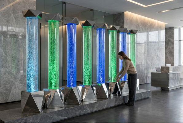 Waterkolom xxl 50x300cm grote waterwandkolom led-scheidingswand.