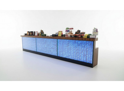 Toonbank Rek Bar Water Muur Pijler Verlichte Waterwanden Bar Toonbank