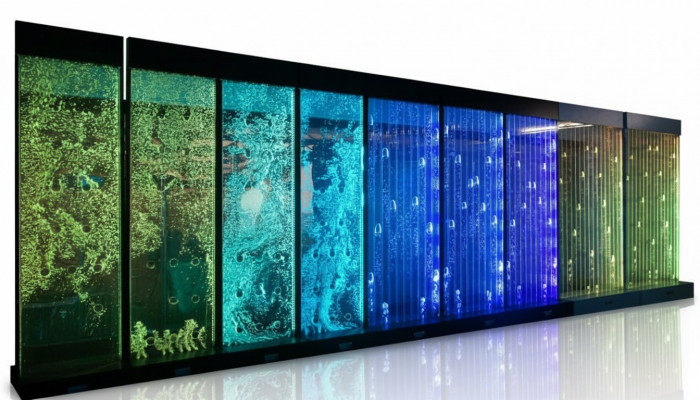Muurpaneel met waterbellen LED-watermuur Decoratieve designer waterwand