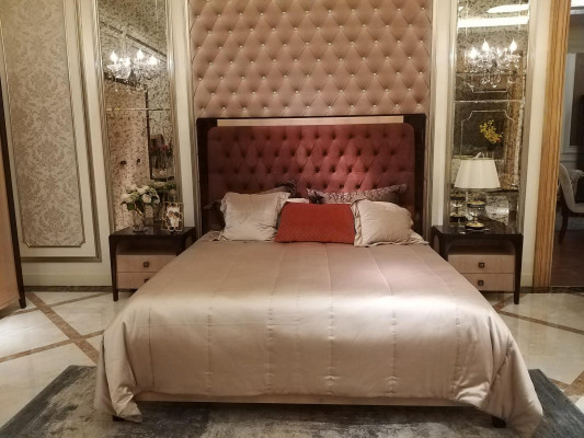 Bed 2x nightstand 3-piece bedroom set design modern luxury
