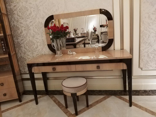 Tafel console spiegel dressoir kaptafel slaapkamer krukje set