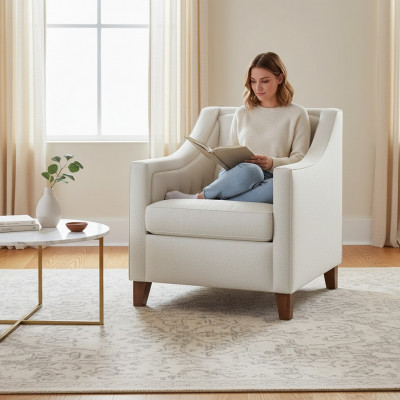 Stoel 1x Eetkamer Gestoffeerde fauteuil Tv-lounge Textiele zits Sessel Chesterfield